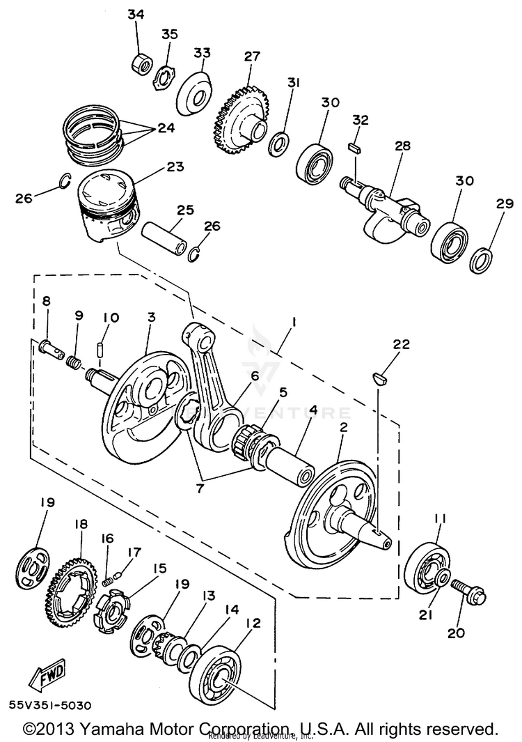Crankshaft Piston Schematic