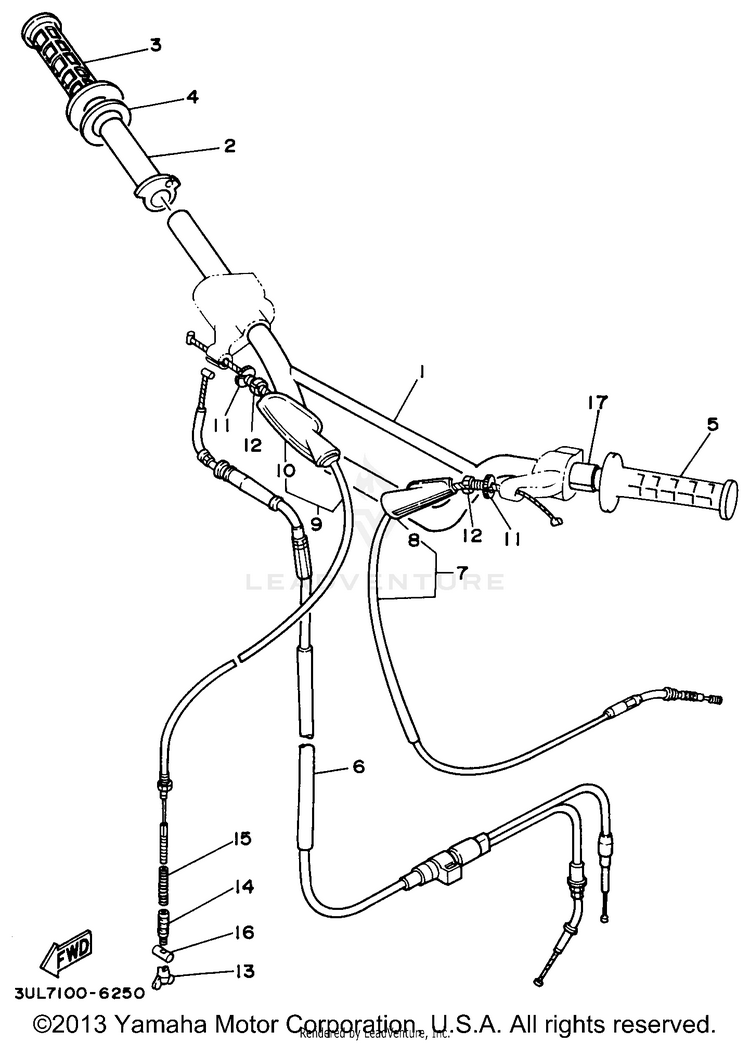 Steering Handle - Cable Schematic
