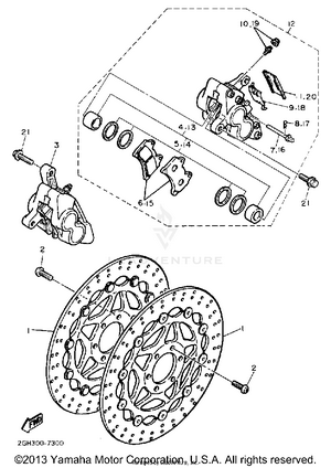 Front Brake Caliper Schematic