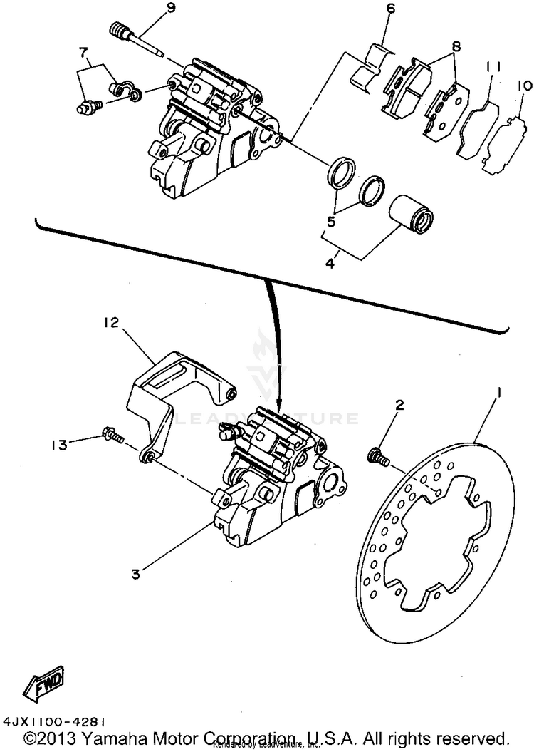 Rear Brake Caliper Schematic