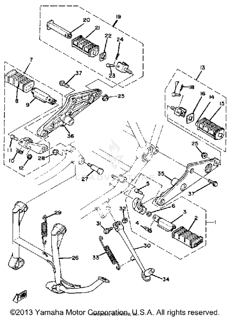 Stand Footrest XS1100G - 1980 Schematic