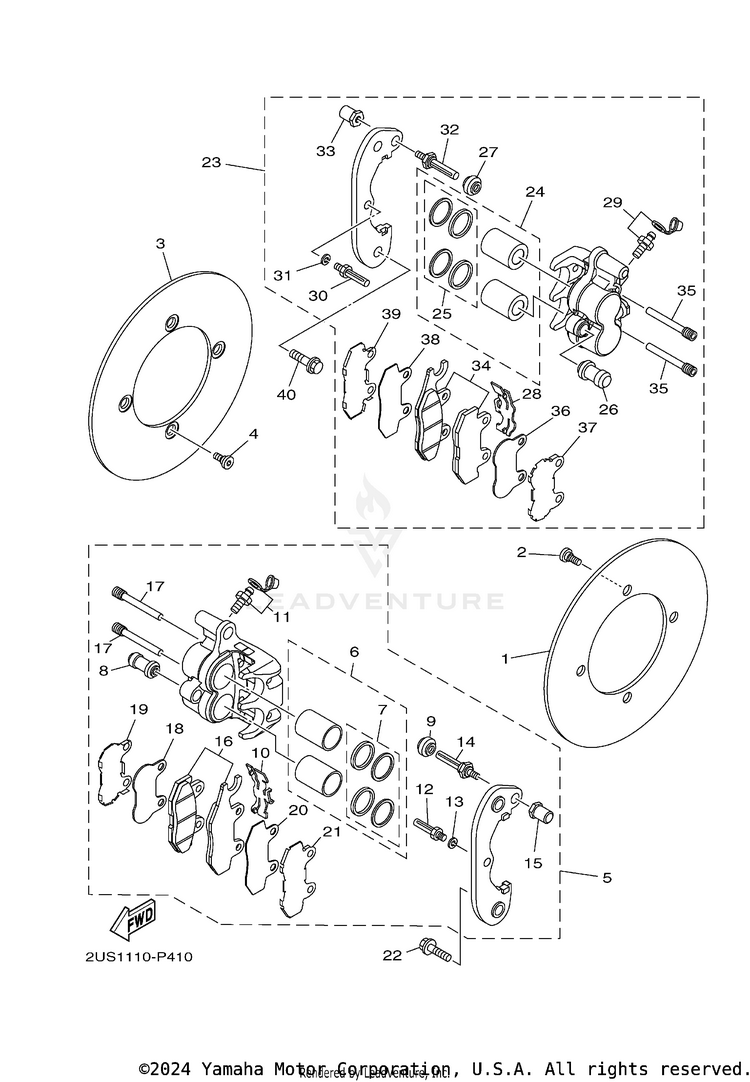 Rear Brake Caliper Schematic