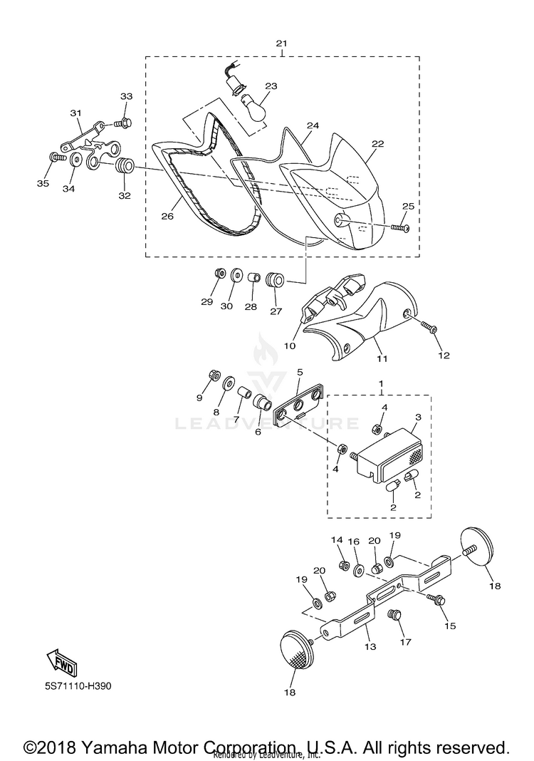 Taillight V STAR 950 - XVS95YCB - 2009 Schematic