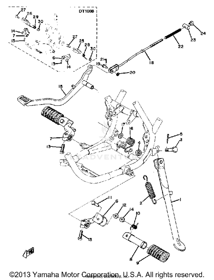 Stand Footrest Brake Pedal Schematic
