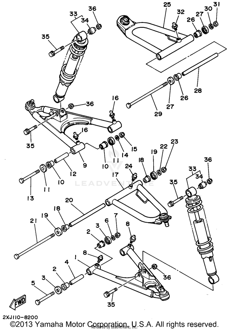 Front Suspension Wheel BLASTER - YFS200G_MN - 1995 Schematic