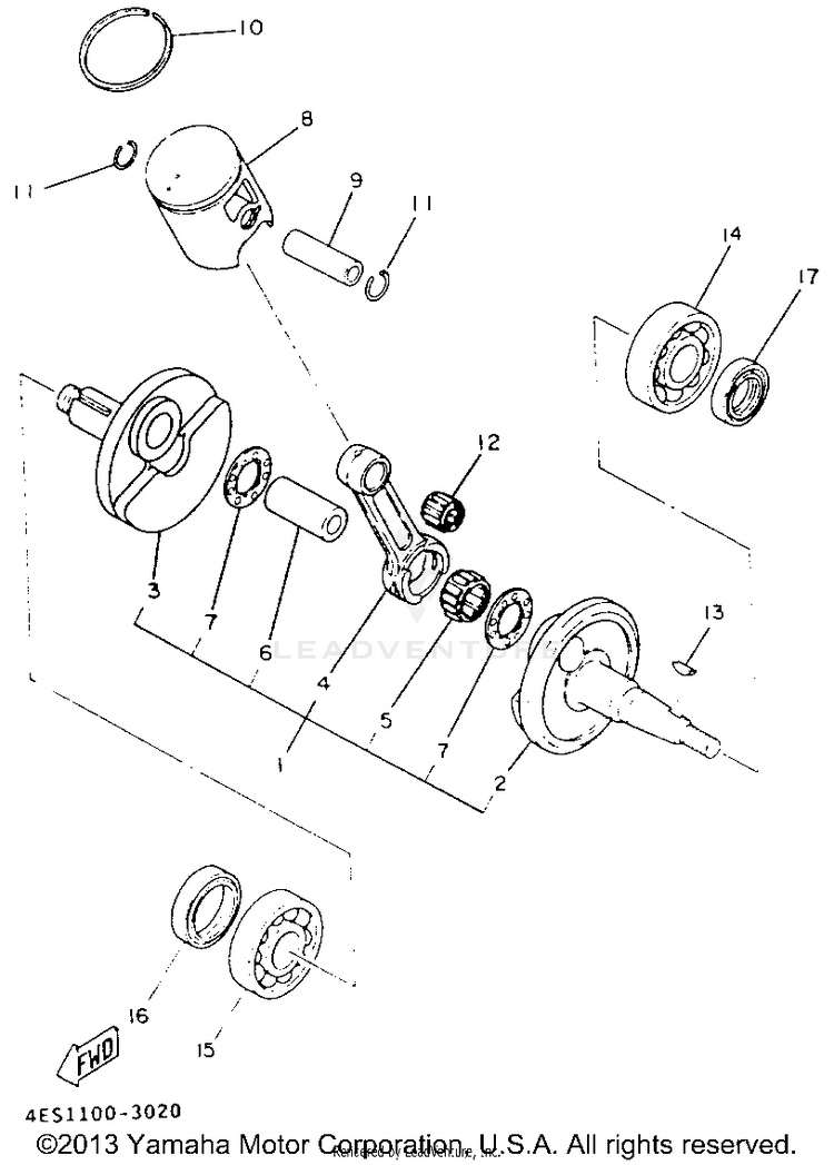 Crankshaft - Piston Schematic