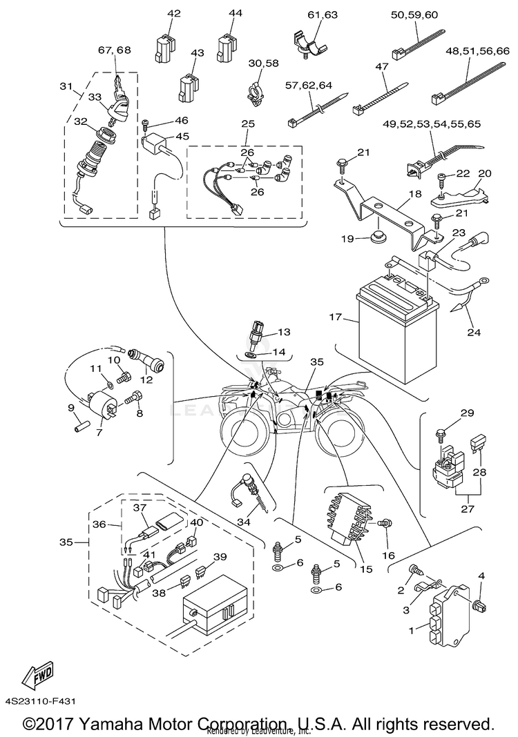 Electrical 1 GRIZZLY 350 IRS 4WD HUNTER - YFM35FGIHY - 2009 Schematic