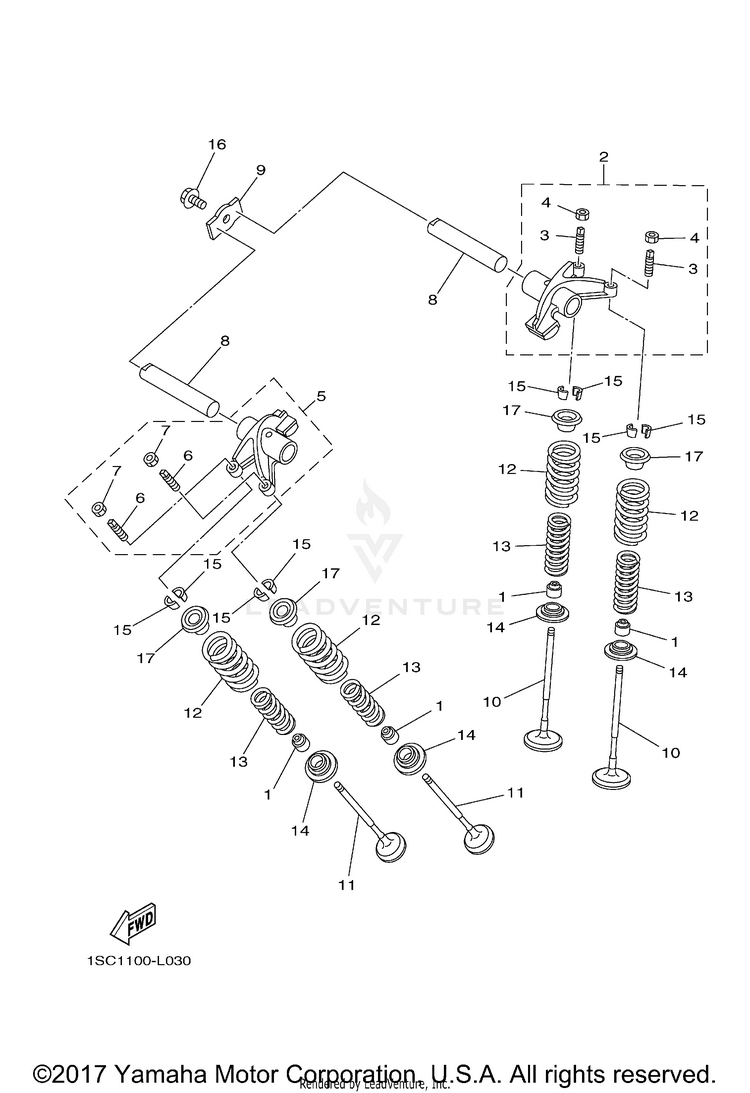 Valve GRIZZLY 300 - YFM30GBGR - 2012 Schematic