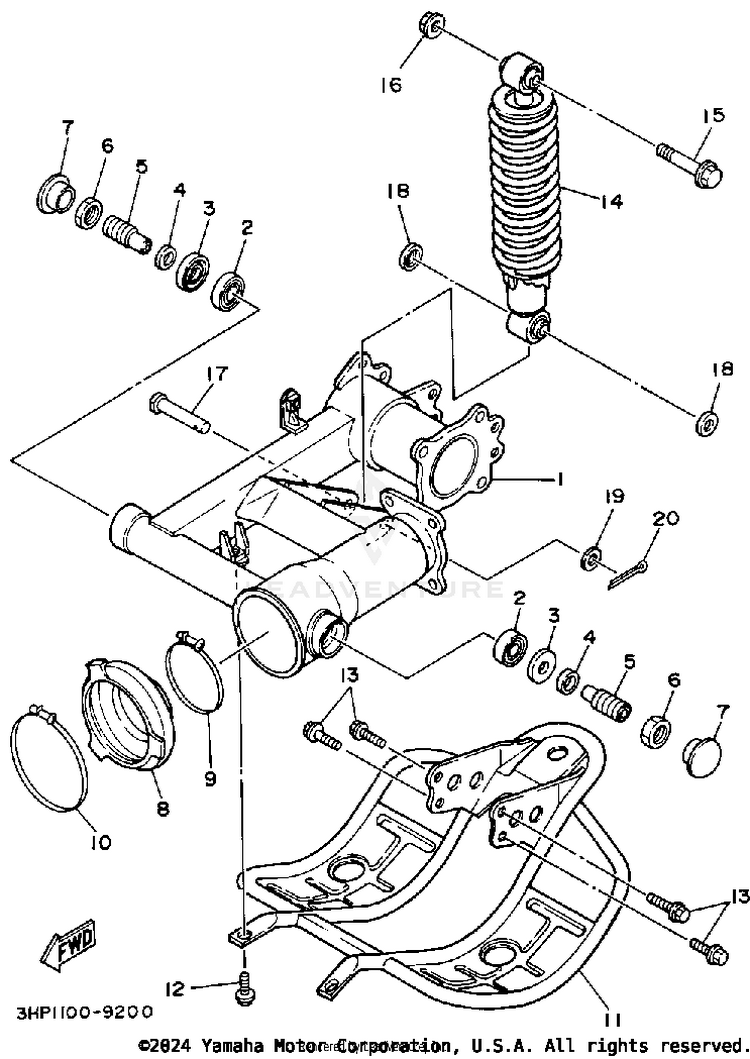 Swing Arm - Rear Shocks Schematic
