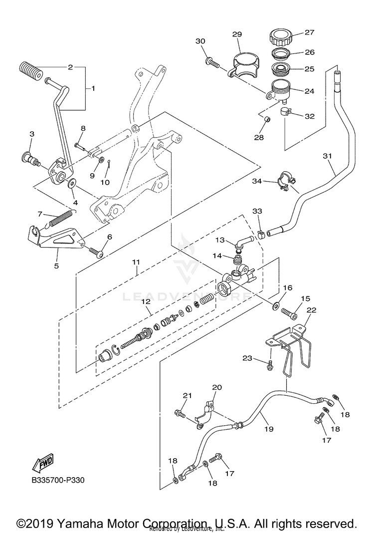 Rear Master Cylinder Schematic