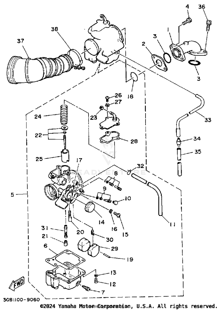 Air Filter-Carburetor Schematic