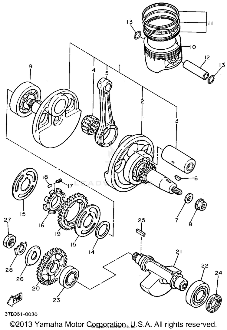 Crankshaft Piston Schematic