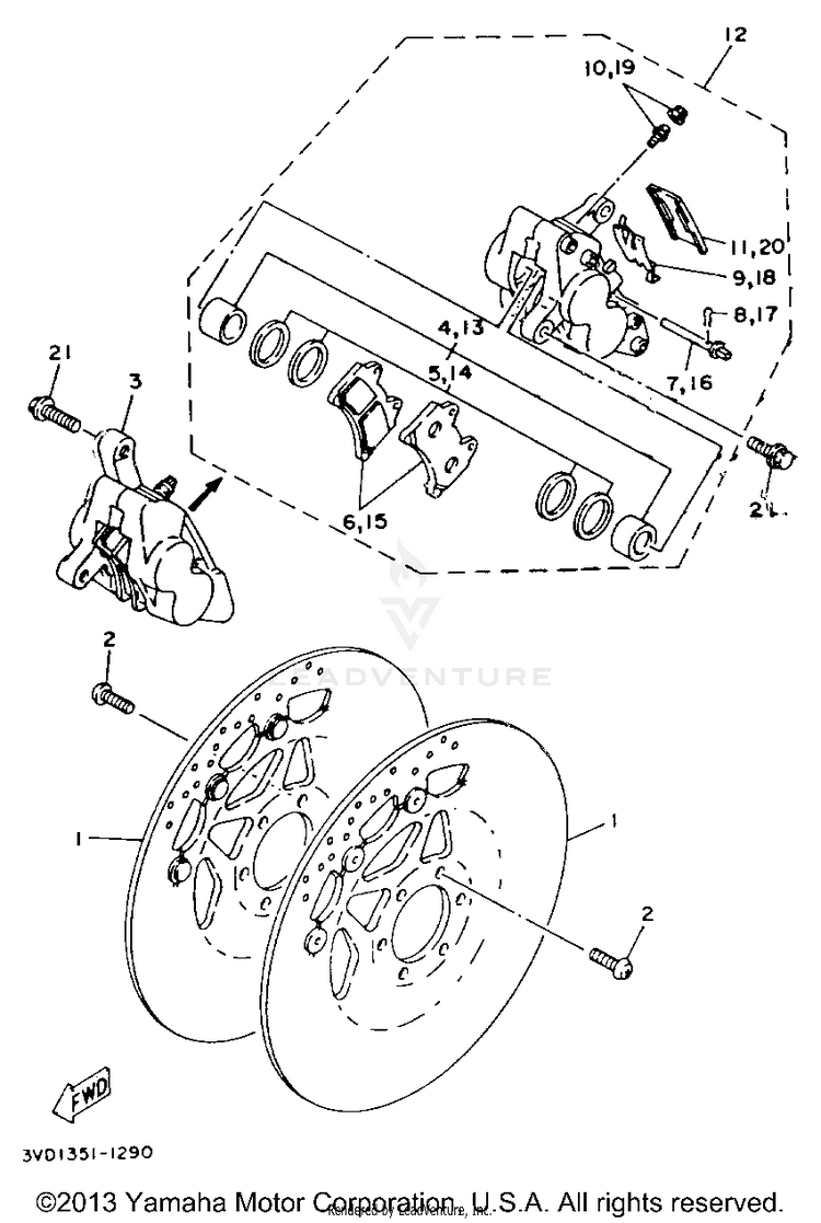 Front Brake Caliper Schematic