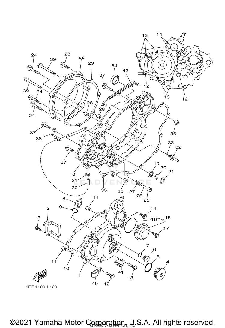 Crankcase Cover 1 YFZ450 - YFZ45DB - 2013 Schematic