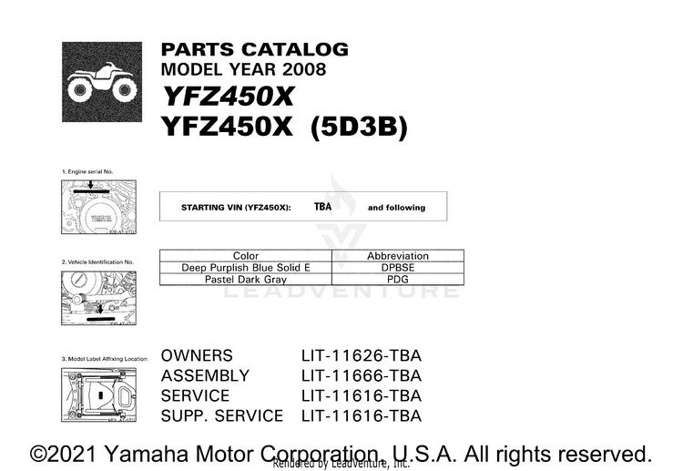 1 Title Page YFZ450 - YFZ450XGY - 2008 Schematic