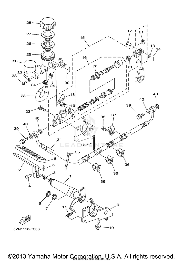 Rear Master Cylinder ROAD STAR CAST CA - XV17AWVC - 2006 Schematic