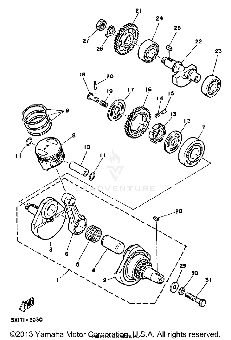 Crankshaft - Piston Schematic