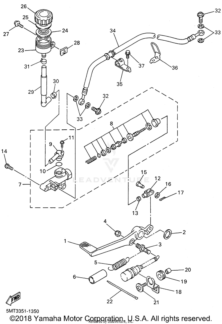 Rear Master Cylinder Schematic