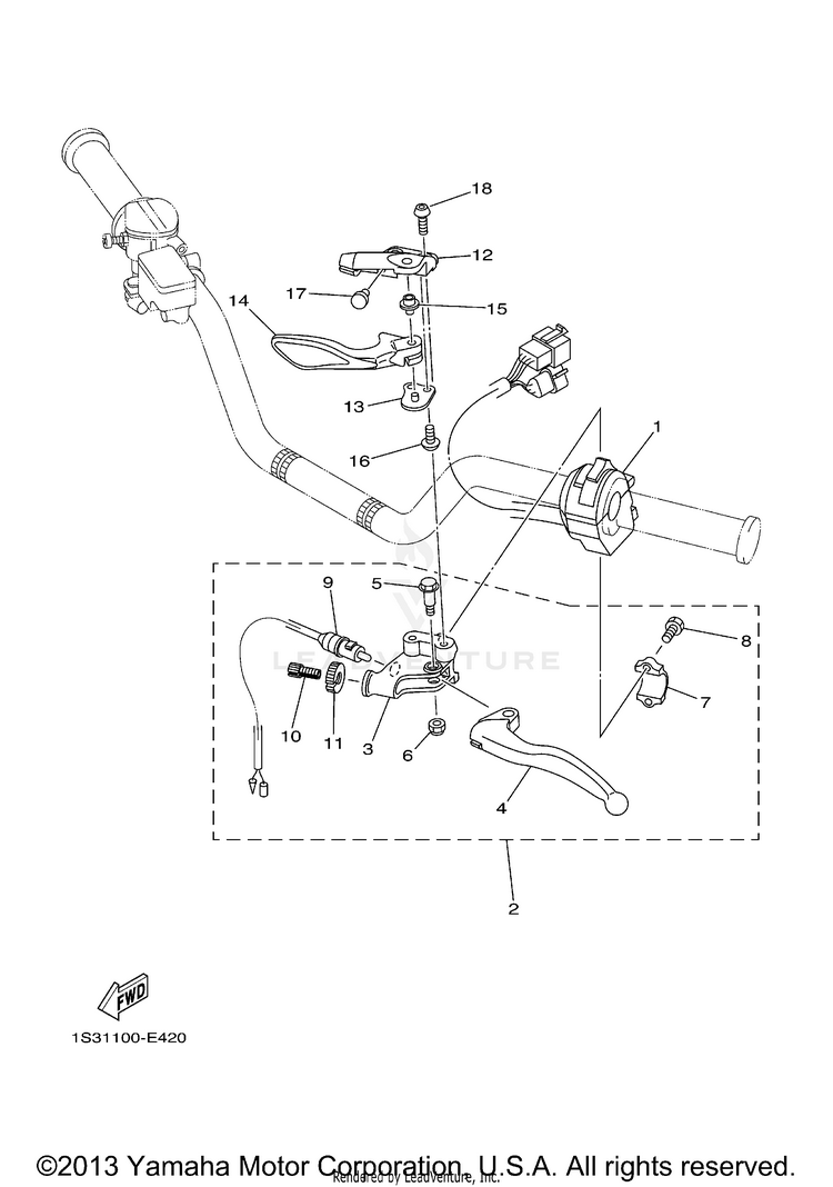 Handle Switch Lever 700 SPECIAL EDITION - YFM7RSEA - 2011 Schematic