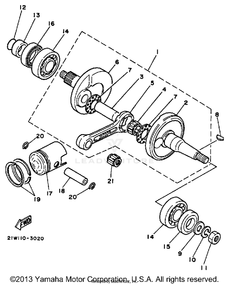 Crankshaft - Piston Schematic