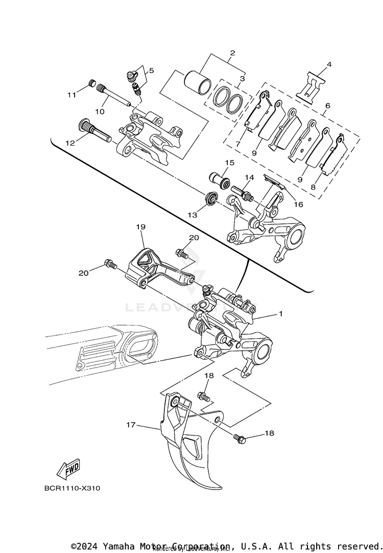 Rear Brake Caliper Schematic