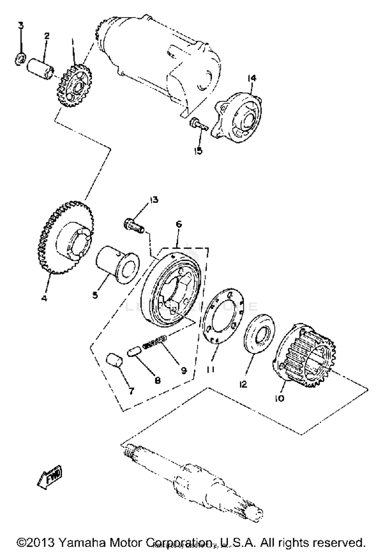 Starter Clutch XS1100SH - 1981 Schematic