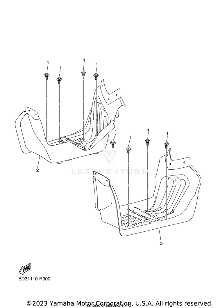 Stand & Footrest RAPTOR 110 - YFM01RYXRG - 2024 Schematic