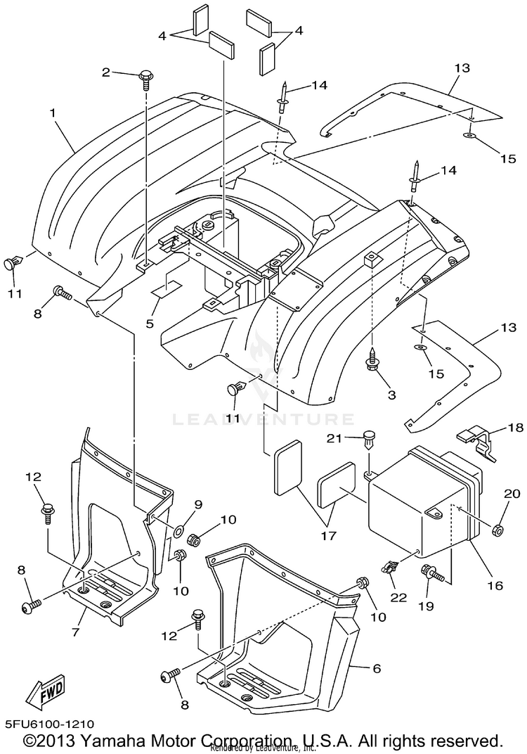 Rear Fender BIG BEAR 400 4WD_REAL TREE XTRA - YFM400FHP - 2002 Schematic