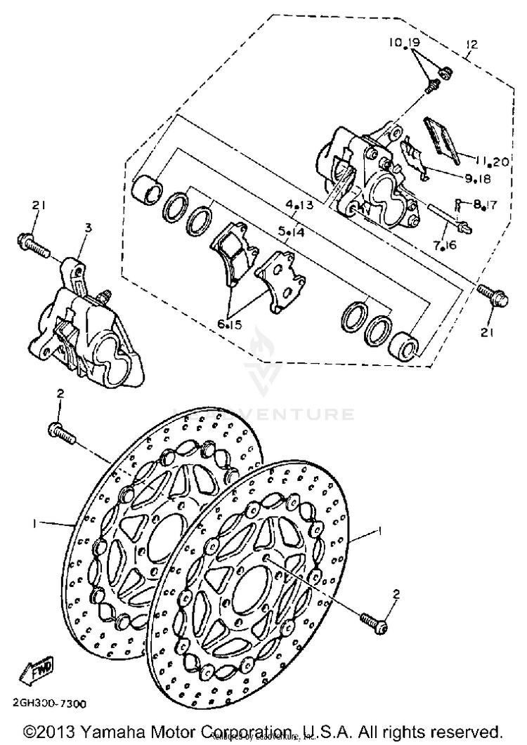 Front Brake Caliper Schematic