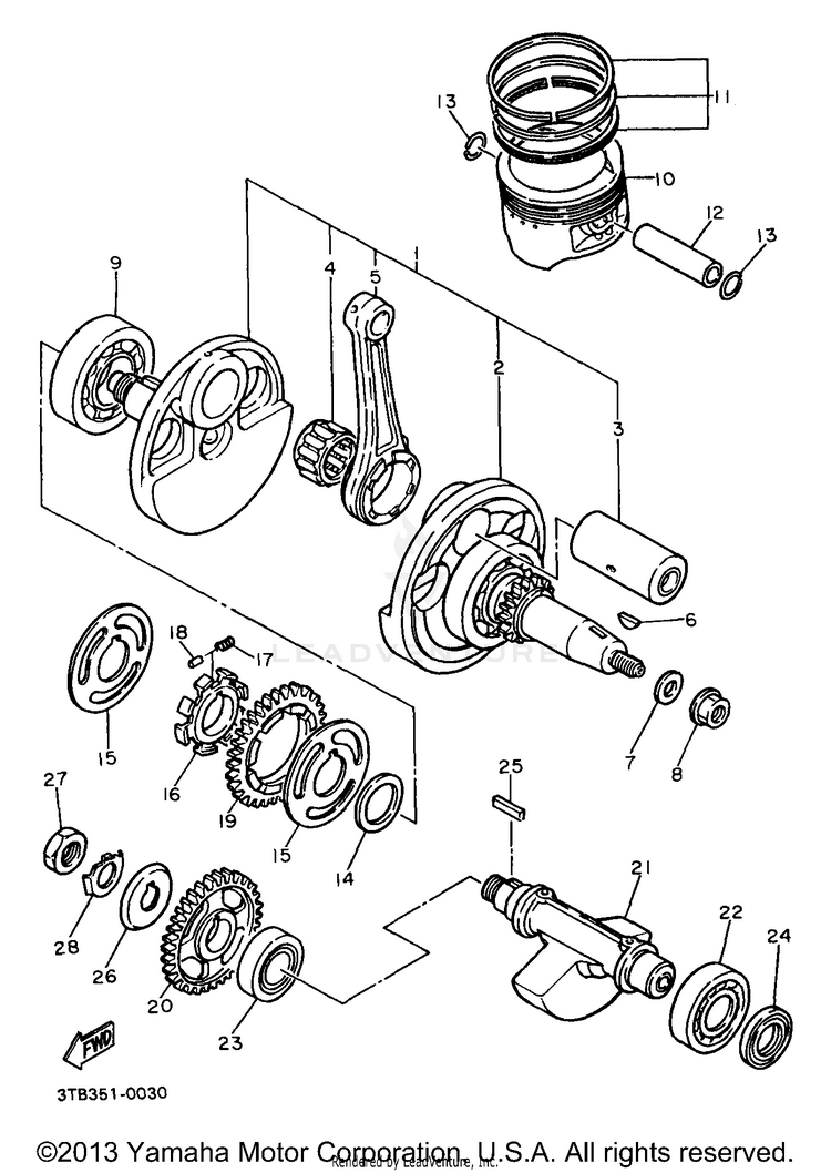 Crankshaft Piston Schematic