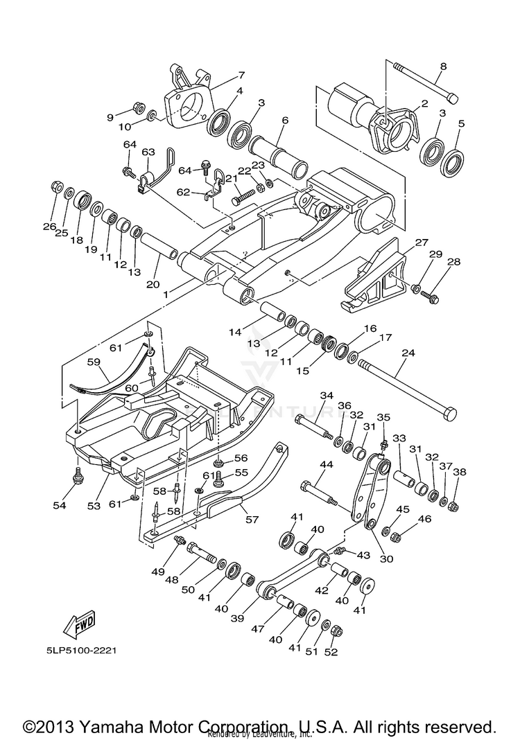 Rear Arm RAPTOR  660R - YFM660RR - 2003 Schematic