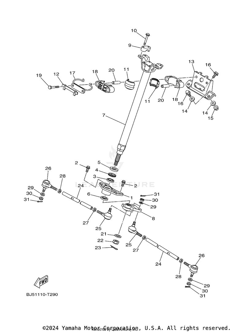 Steering KODIAK 450 - YFM45KDXRG - 2024 Schematic