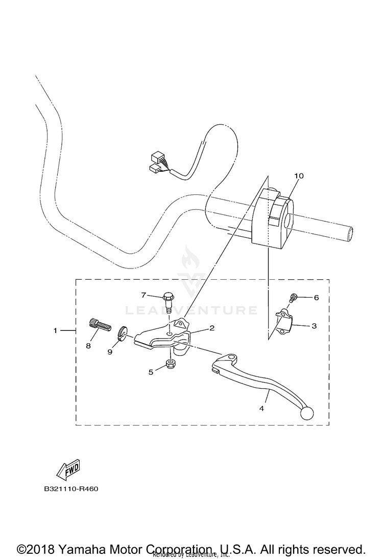 Handle Switch Lever KODIAK 700 EPS 4WD S - YFM70KPLKL - 2019 Schematic