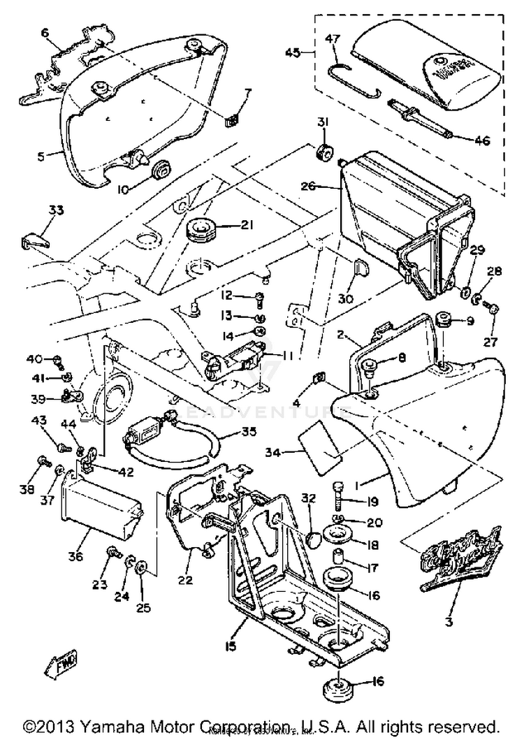 Side Cover XS1100SH - 1981 Schematic