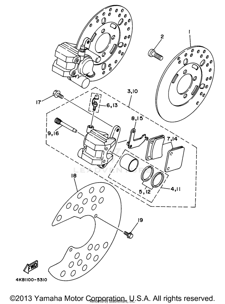 Front Brake Caliper Schematic