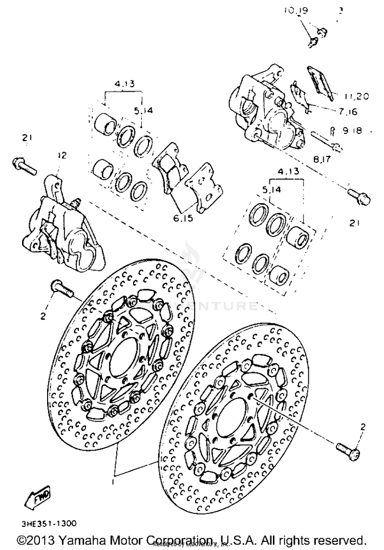 Front Brake Caliper Schematic