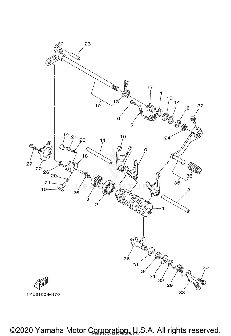Shift Cam Fork RAPTOR 700R - YFM70RSCLL - 2020 Schematic