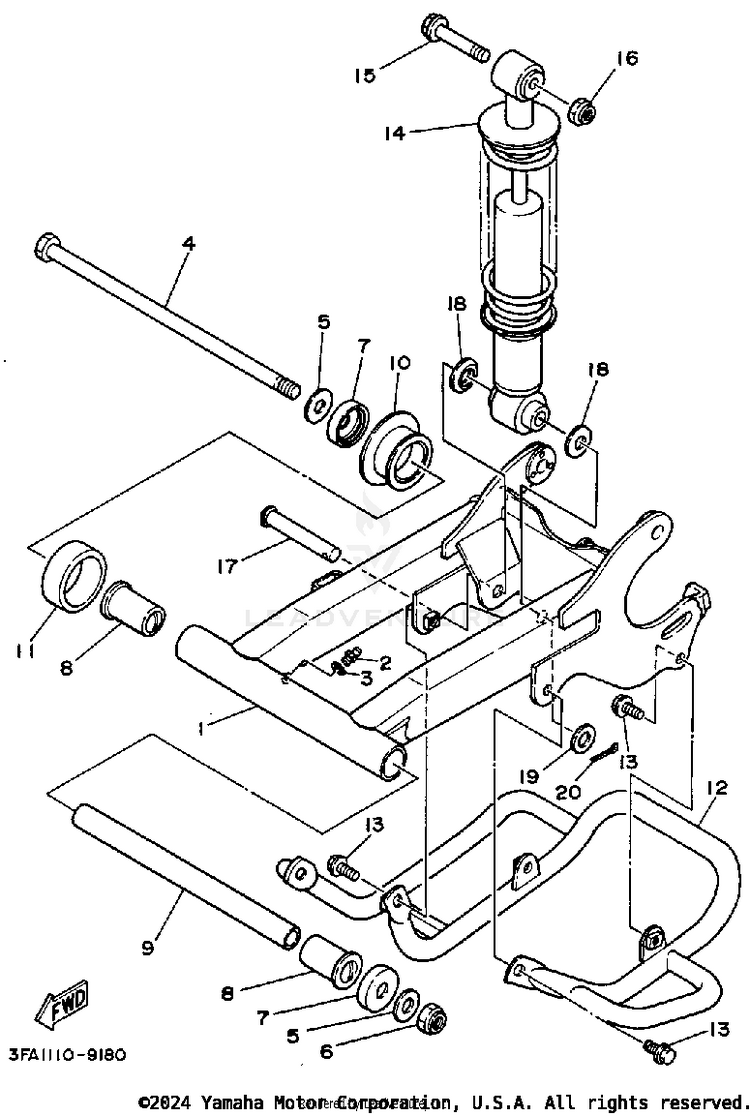 Swing Arm - Rear Shocks Schematic