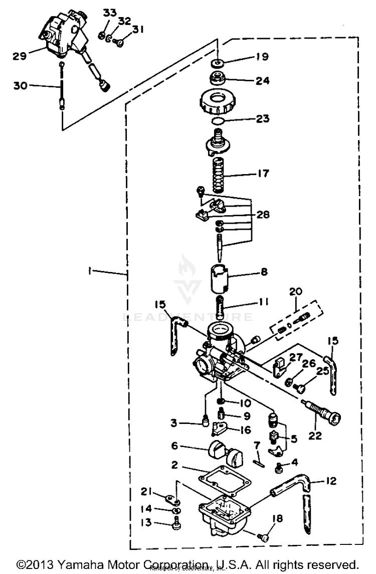 Carburetor BLASTER - YFS200B_MN - 1991 Schematic