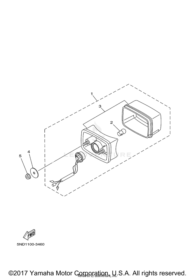 Taillight GRIZZLY 450 4WD - YFM45FGYB - 2009 Schematic