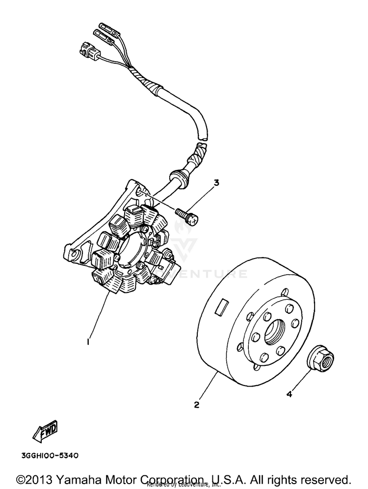 Generator BANSHEE - YFZ350J - 1997 Schematic