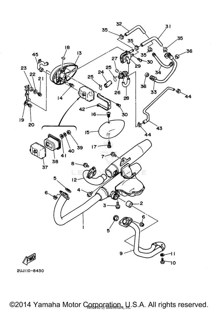 Exhaust V STAR 250 - XV250FCB - 2015 Schematic