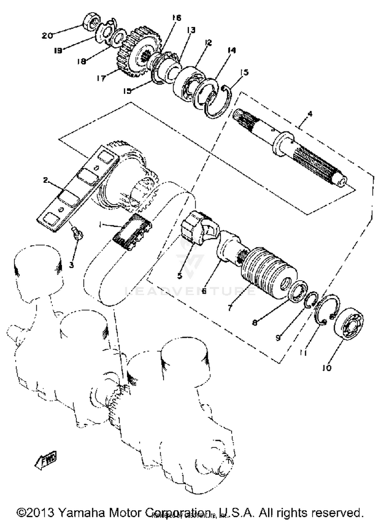 Primary Shaft Chain XS1100SH - 1981 Schematic