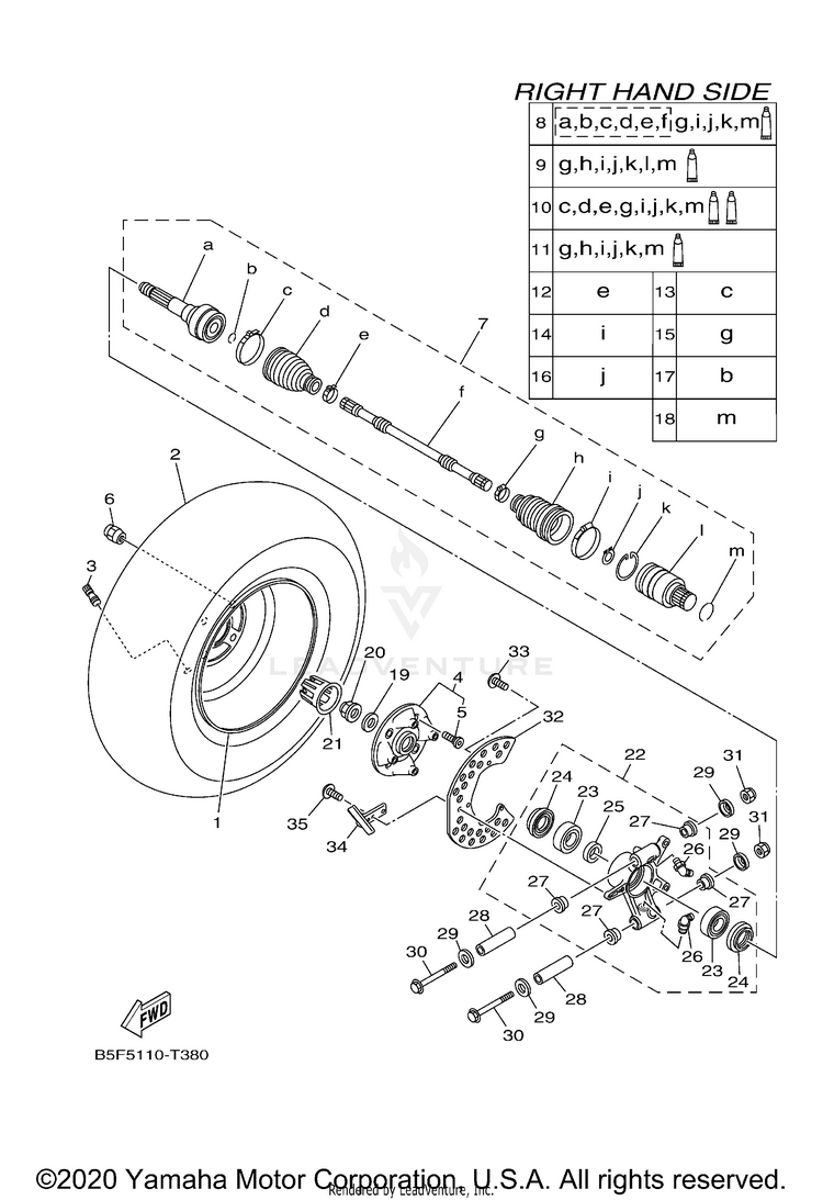Rear Wheel 2 VIKING EPS HUNTER - YXM70VPHLH - 2020 Schematic