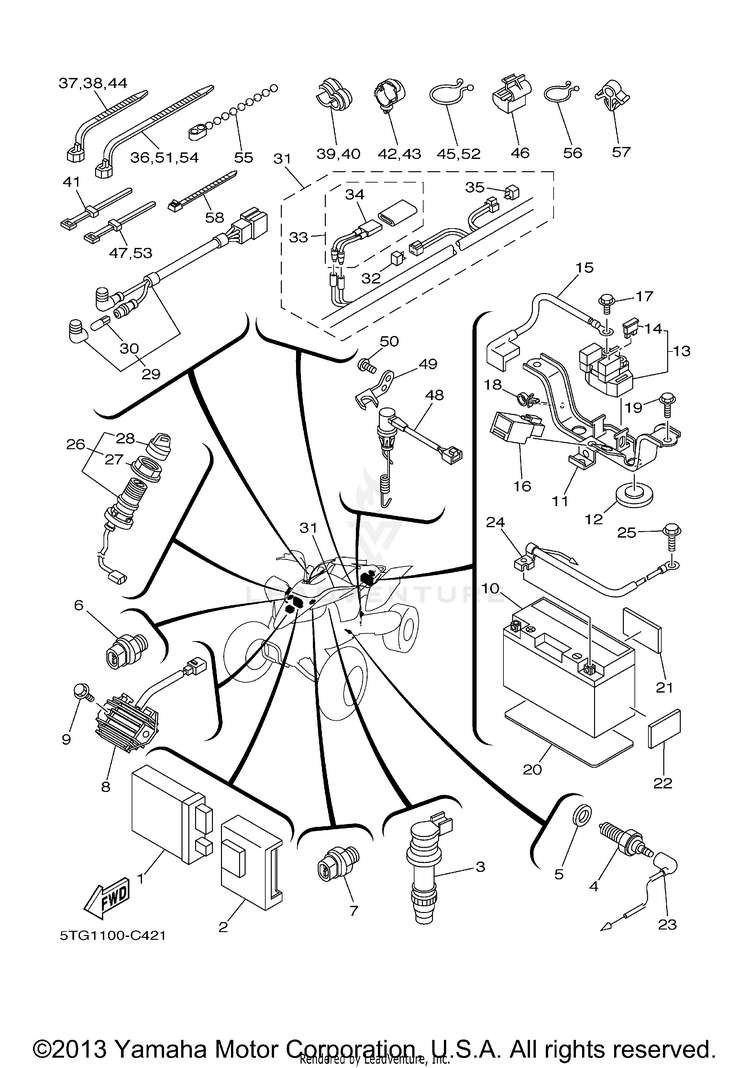 Electrical 1 YFZ450 LIMITED EDITION - YFZ450LES - 2004 Schematic