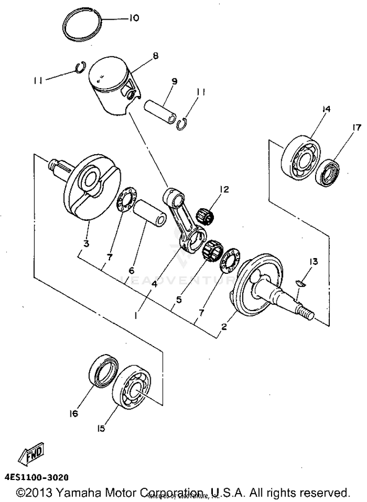 Crankshaft - Piston Schematic