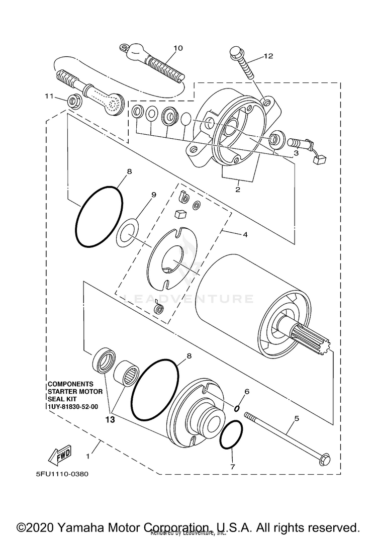 Starting Motor BIG BEAR 2WD YFM400H - YFM400HN - 2001 Schematic