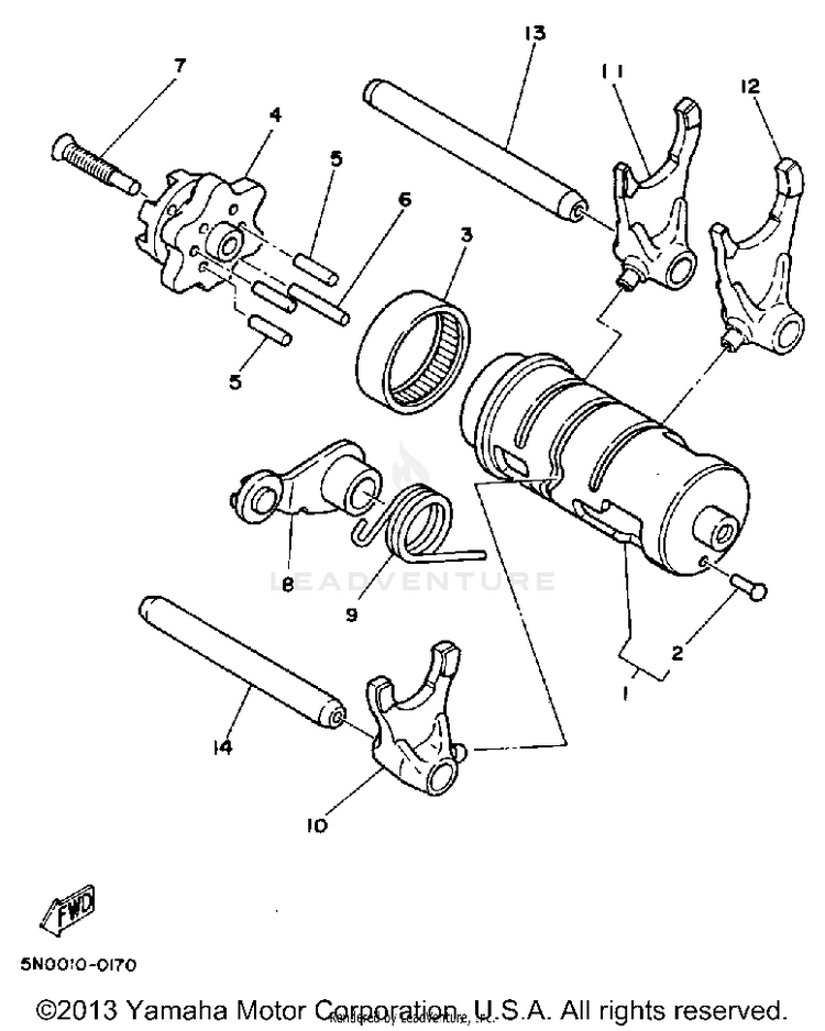 Shift Cam Fork Schematic