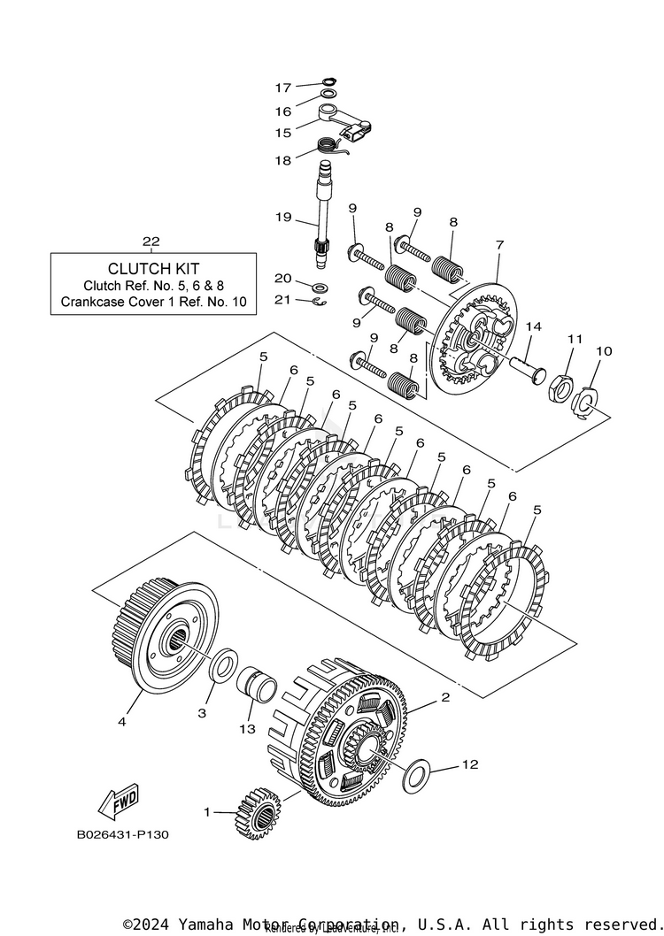 Clutch YZFR3 - YZFR3LL - 2020 Schematic