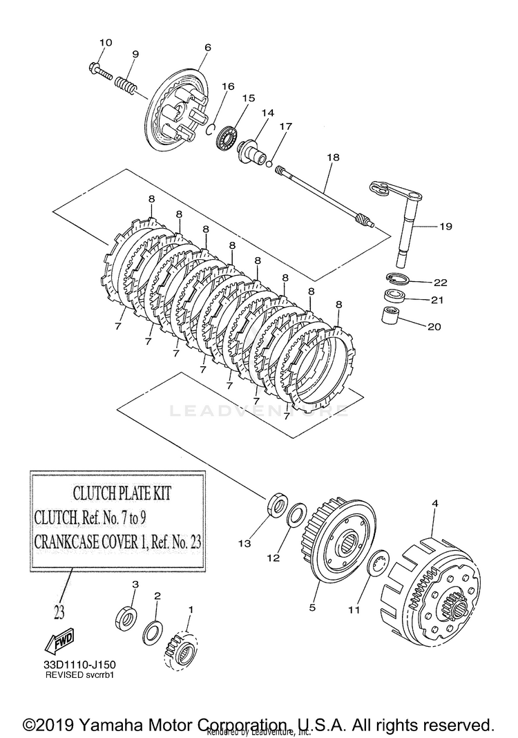 Clutch YZ450F - YZ450FAB - 2011 Schematic